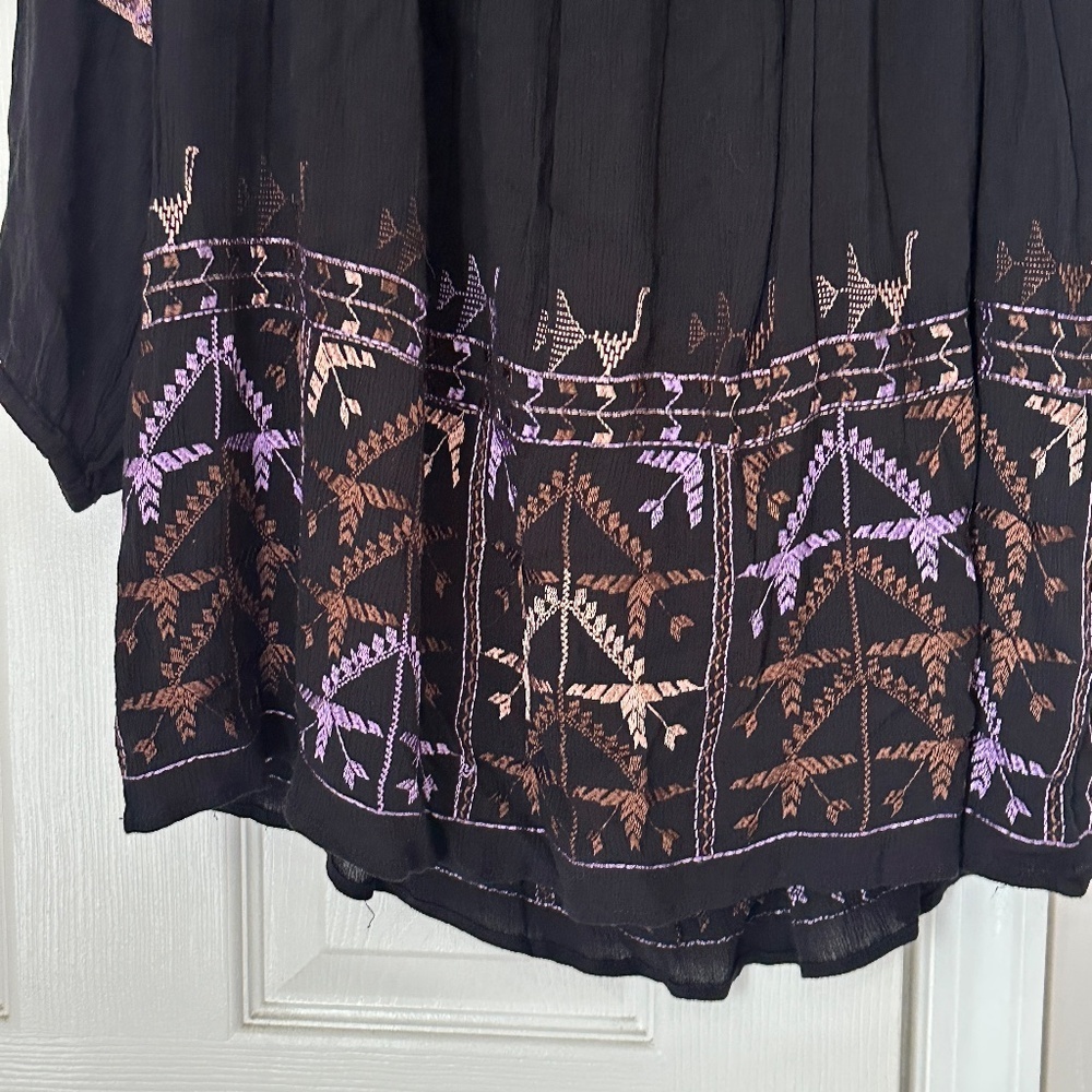 Free People Rhiannon Embroidered Mini Boho Dress Open Back Extra Small NWT - Picture 4 of 11